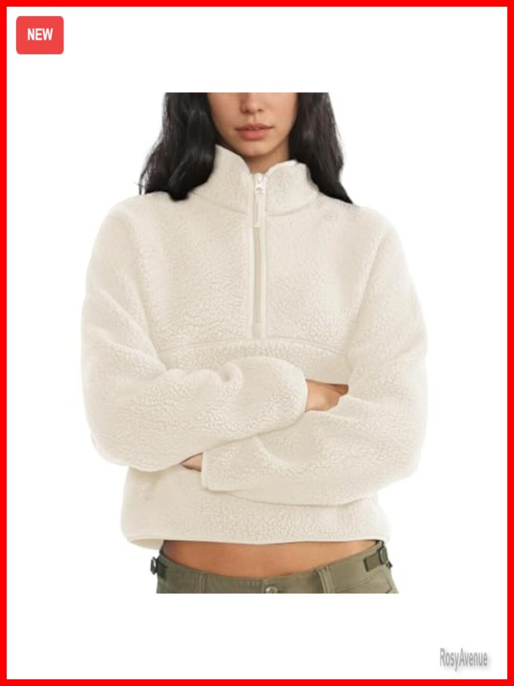 Womens Quarter Zip Fleece Pullover Sherpa Sweatshirt Warm Jacket